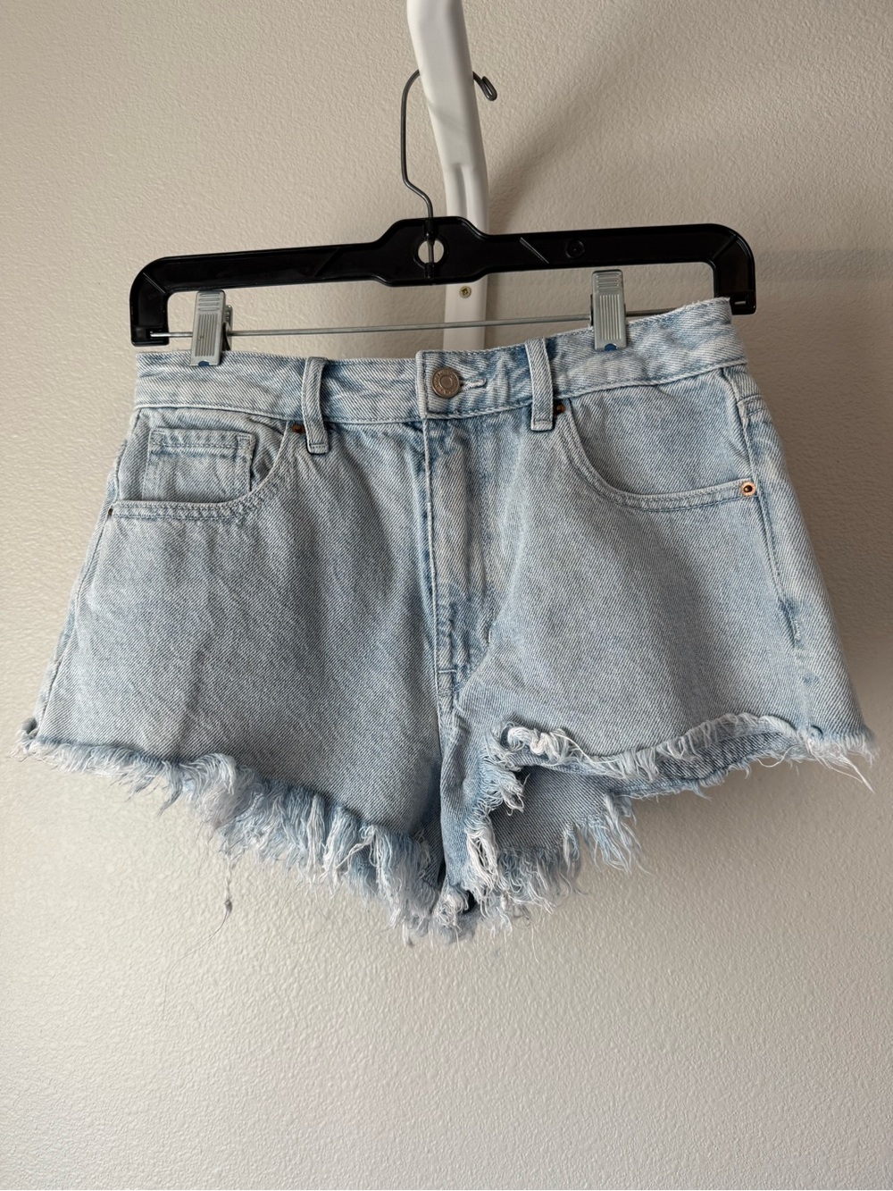 PacSun Light Blue Frayed Hem Denim Shorts